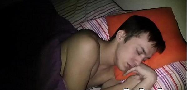  Sleeping twink wakes up with a tongue up his tight ass